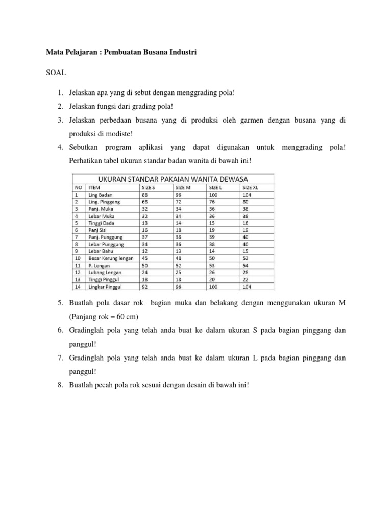 Soal essay pembuatan busana industri 02 picture
