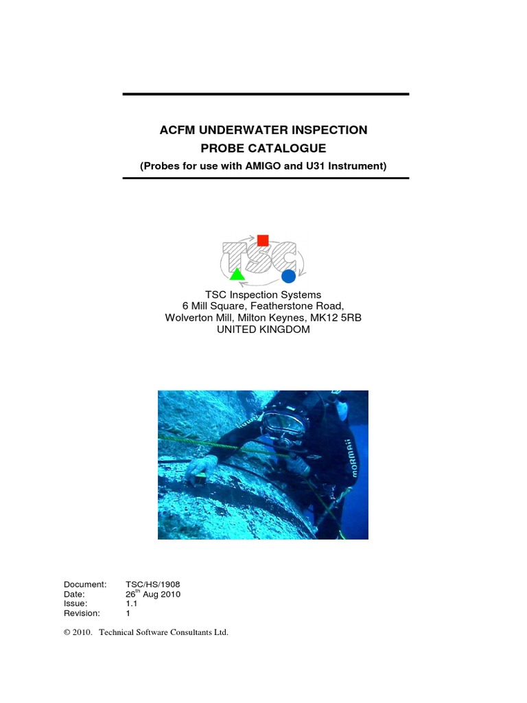 Acfm Underwater Inspection Probe Catalogue | PDF | Underwater Diving ...