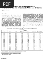 Effects of Fertilizers On Tea Yields and Quality: A Review With Special Reference To Africa and Sri Lanka