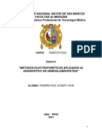 Metodos Electroforeticos Aplicados Al Diagnostico de Hemoglobinopatias