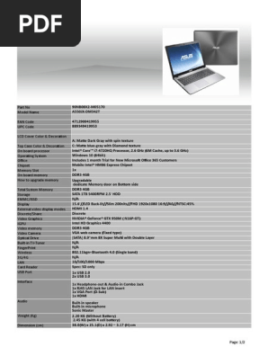 A550jx Dm342t Usb Hdmi