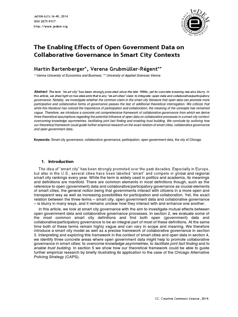 The Enabling Effects of Open Government Data On Co PDF | PDF ...