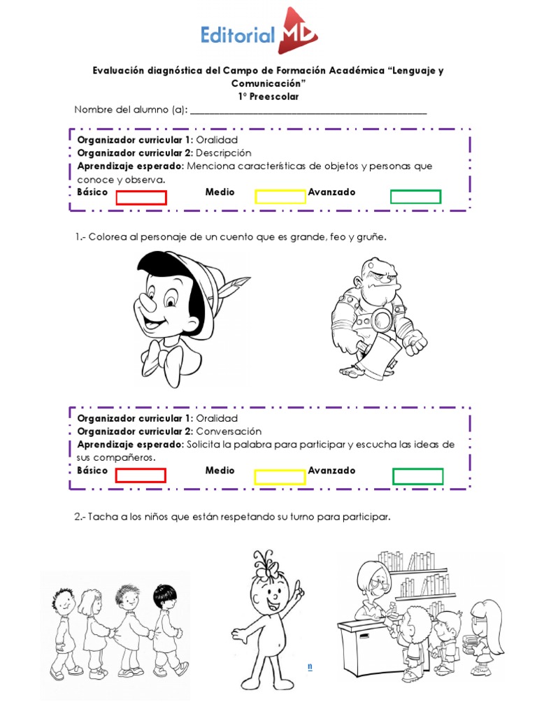 Evaluaci N Diagn Stica 1ß | PDF | Educación de la primera infancia ...