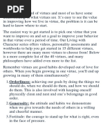 Comprehensive List of Virtues | PDF | Courage | Virtue