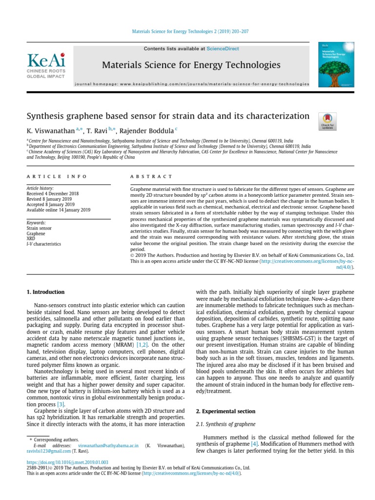 Graphene Strain Sensor Synthesis | PDF | X Ray Crystallography | Graphene
