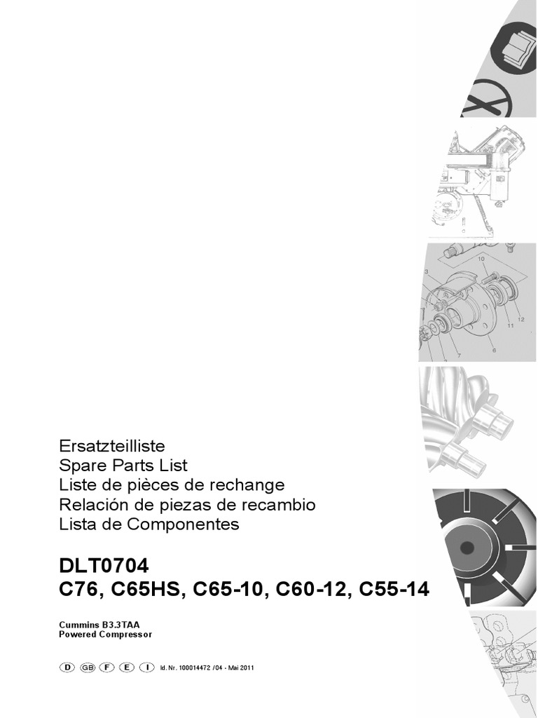COMPAIR C76 Portable Air Compressor 275CFM Spare Parts Breakdown PDF | PDF