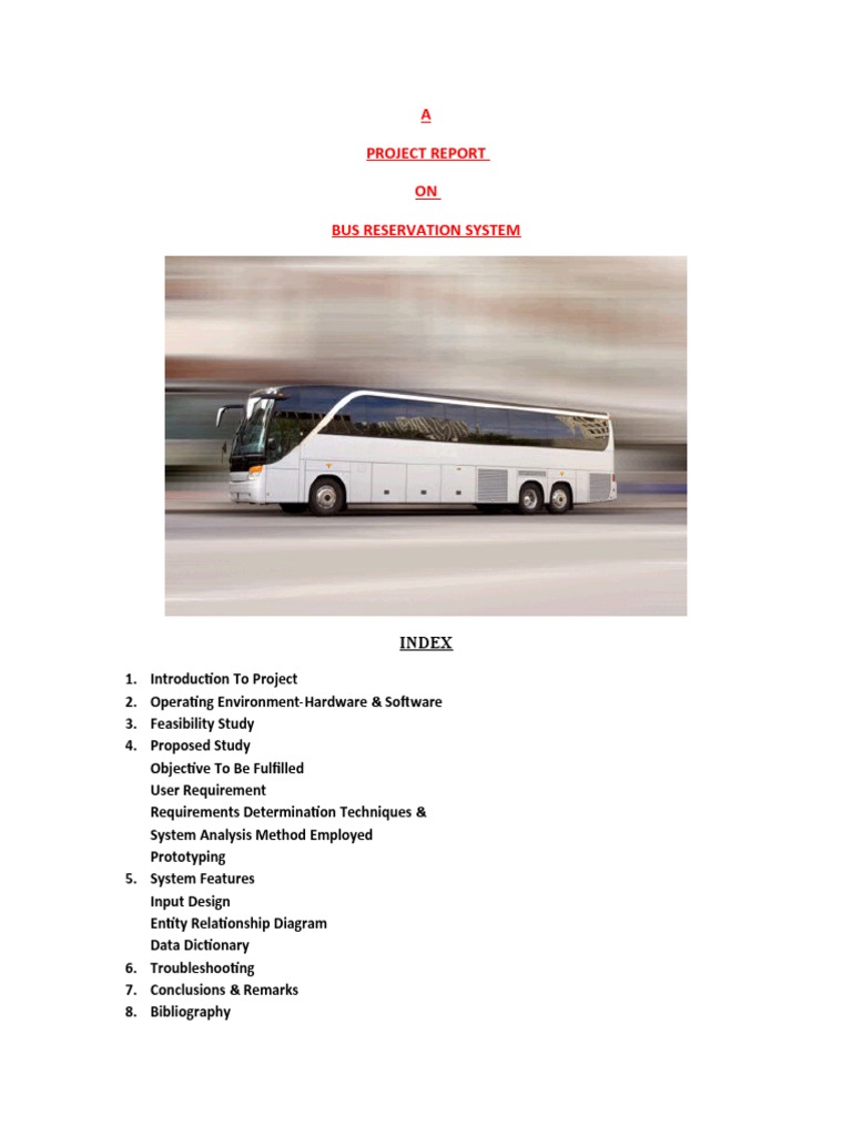 Bus Reservation System Project Report | PDF | Computing | Microsoft Sql ...