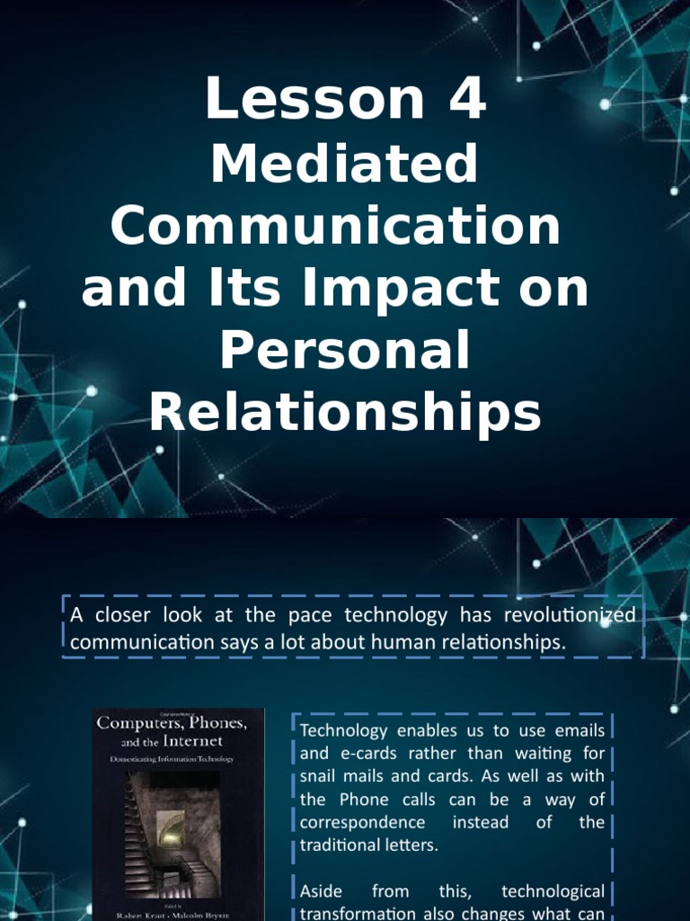 Mediated Communication's Role in Relationships | PDF | Nonverbal ...
