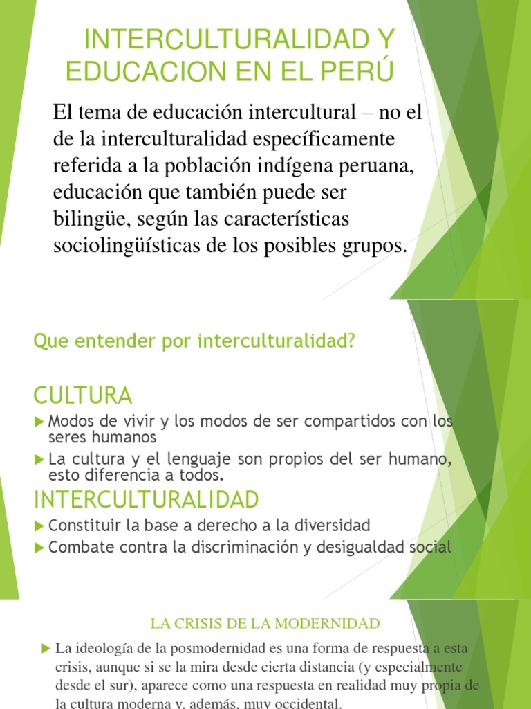 Interculturalidad y Educacion en El Perú | PDF | Interculturalidad ...