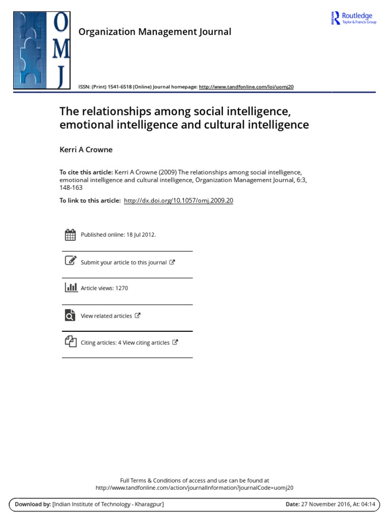 The Relationships Among Social Intelligence Emotional Intelligence and ...