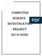 Computer Science Investigatory Project 2019-2020