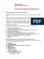 Pautas para Presentacion de Trabajos de Investigacion Grupal (Tigs)