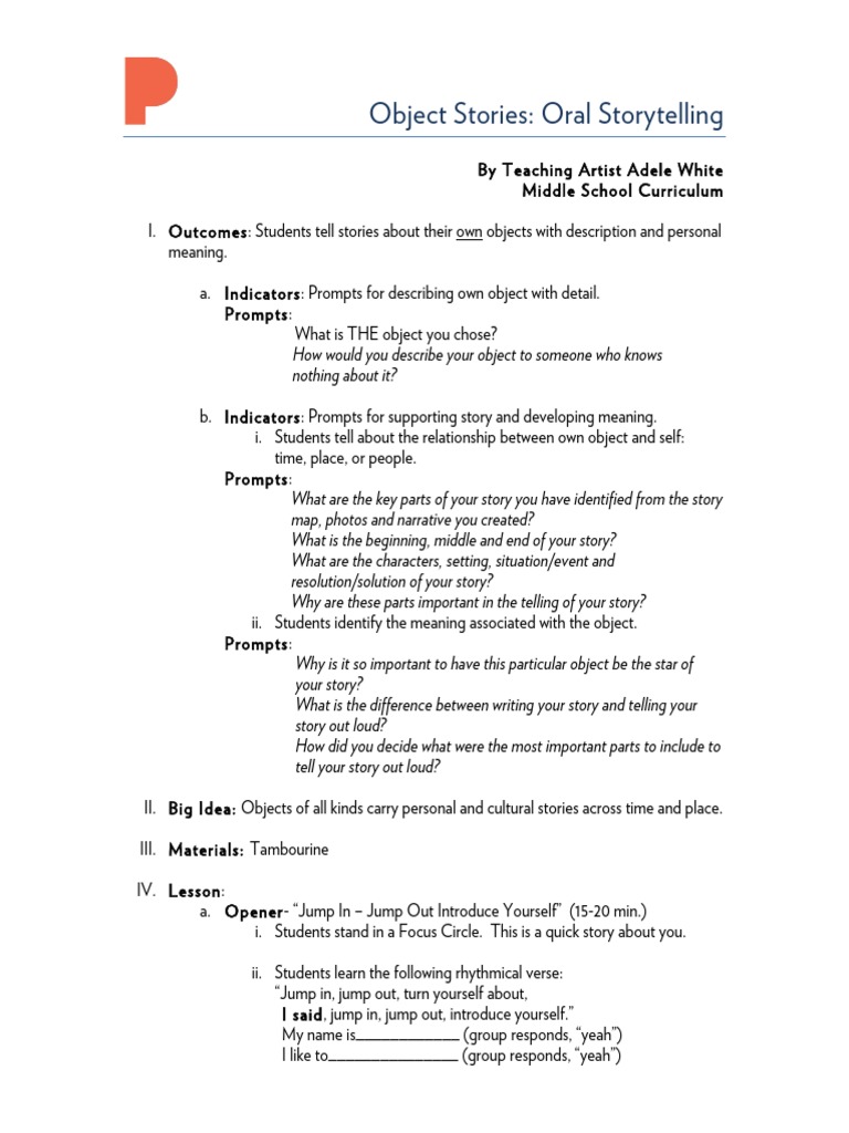 Object Stories: Engaging Oral Storytelling | PDF | Narrative | Storytelling