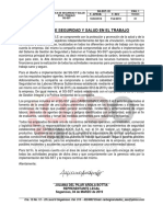 Politica de Seguridad y Salud en El Trabajo