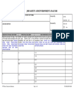 Job Safety and Environment Analysis: Project: Location of Work