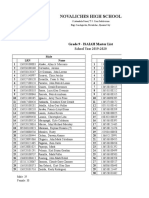 Novaliches High School: Grade 9 - ISAIAH Master List