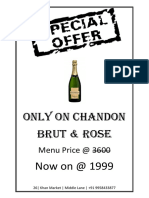 Only ON Chandon Brut & Rose Now On at 1999: Menu Price at 3600