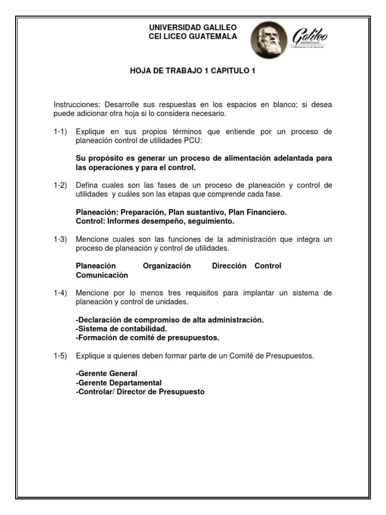 Planeación y Control de Utilidades | PDF | Planificación | Presupuesto, image size:768x1024