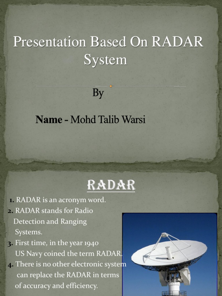 The Fundamentals and Applications of RADAR Technology An Overview of How RADAR Systems Function