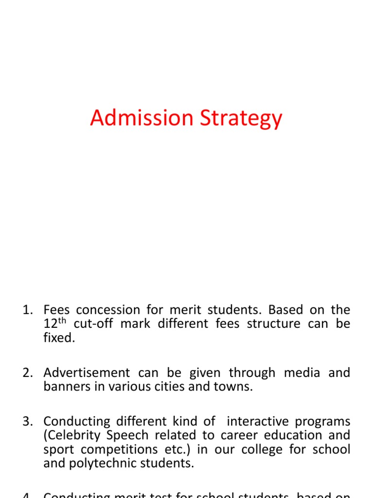 College Admission Strategy Overview | PDF