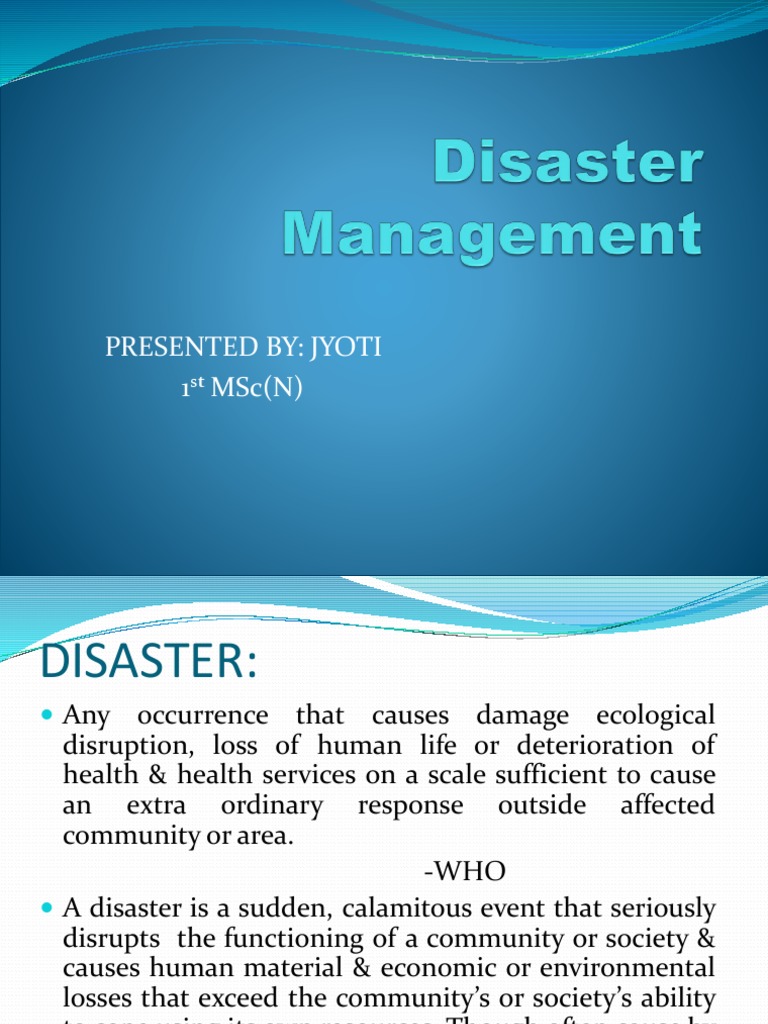 Disaster Management and Nursing Overview | PDF | Emergency Management ...