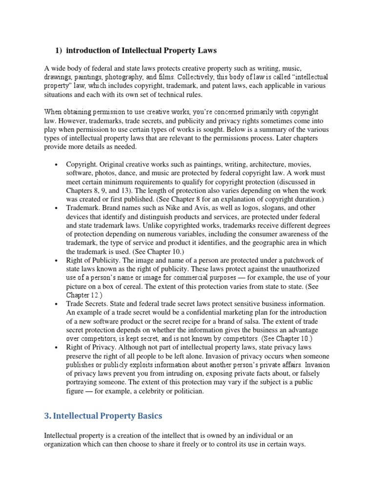Introduction of Intellectual Property Laws PDF Patent