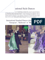 International Style Dances: International Standard Dances (Also Known As "European", "Ballroom" or "Modern")