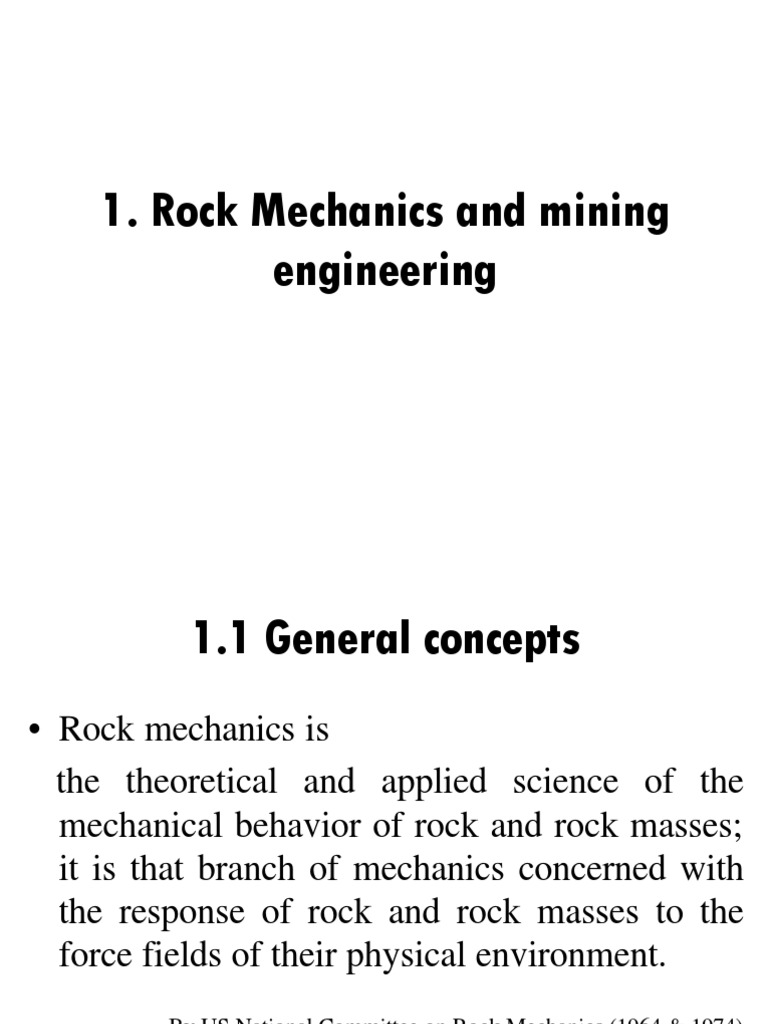 Rock Mechanics and Mining Complexities | PDF | Strength Of Materials ...