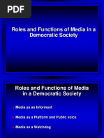 Roles and Functions of Media in A Democratic Society