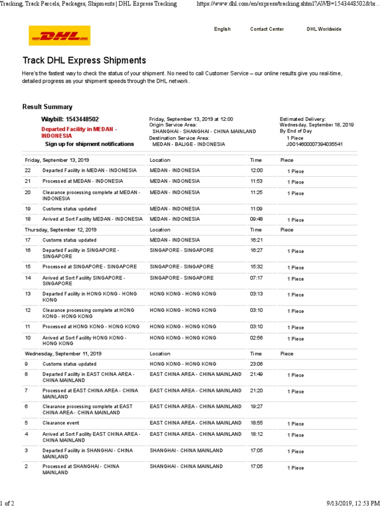 Track DHL Shipments from China | PDF | Mainland China | Hong Kong