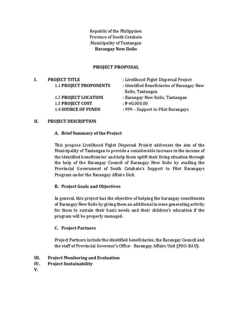 Livelihood Piglet Dispersal Project | PDF