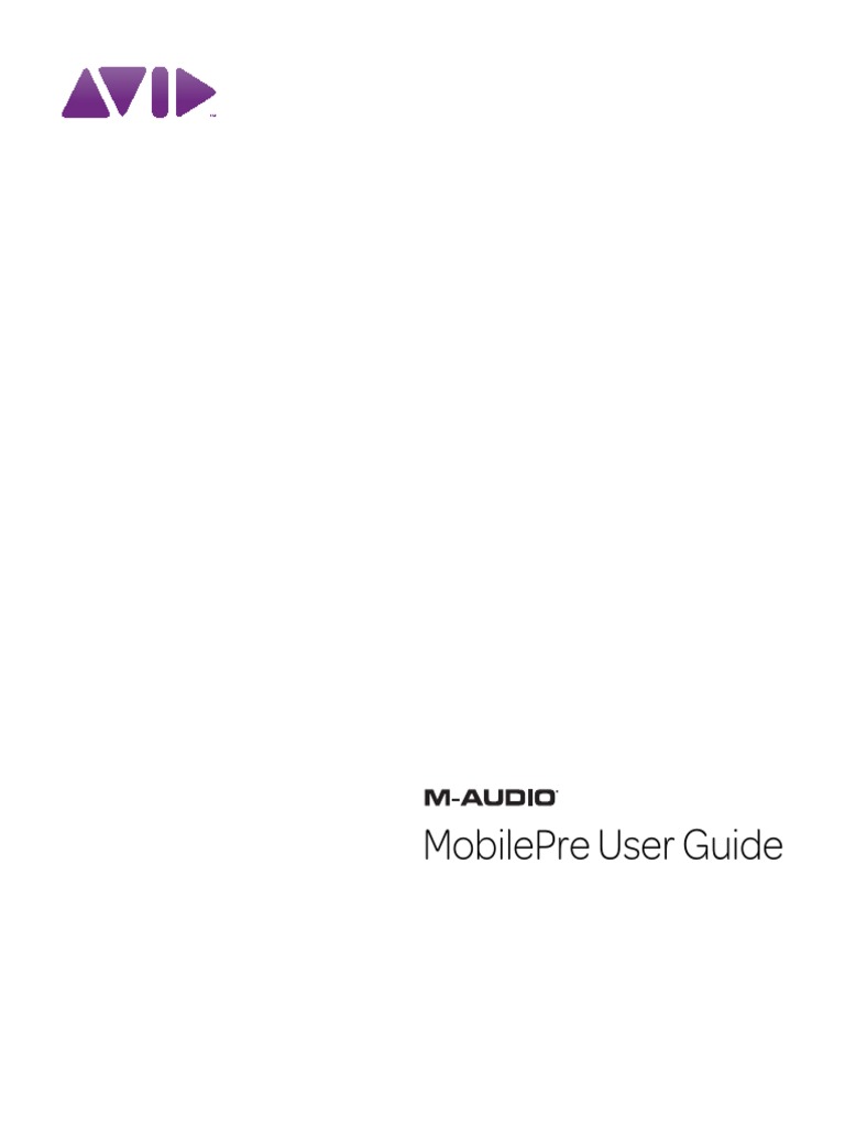 MobilePre Audio Interface User Guide | PDF | Electromagnetic ...