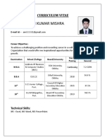 Name: Ashish Kumar Mishra: Curriculum Vitae