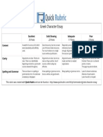 greek character essay - rubric