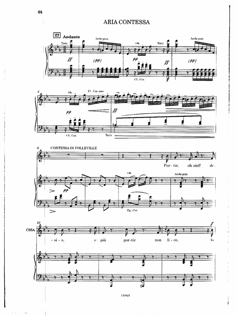 Rossini Il Viaggio A Reims Aria Contessa Partir Oh Ciel Desio PDF