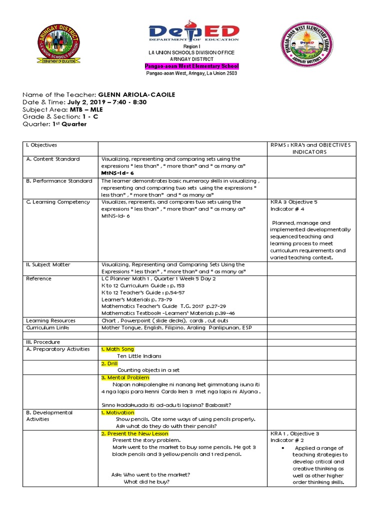 business finance detailed lesson plan