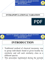Intrapopulational Variation - 20192020