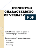 Components & Characteristic of Verbal Codes