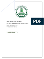 Lab Report 1: King Abdul-Aziz University Faculty of Engineering - Girls Campus First Semester 2019 Work Study (Ie341)