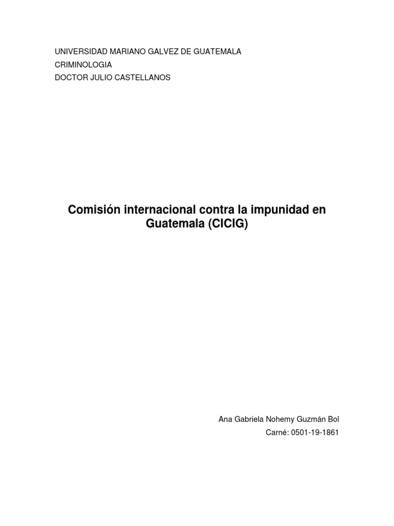 CICIG: Función y Retiro de Guatemala | PDF | Instituciones sociales ...