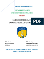 Open Ended Experiment: Digital Electronics and Computer Organization