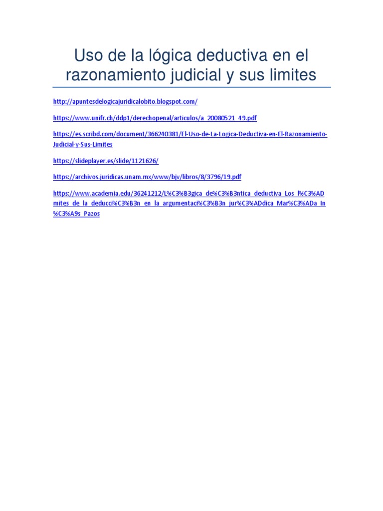 Uso de la lógica deductiva en el razonamiento judicial y