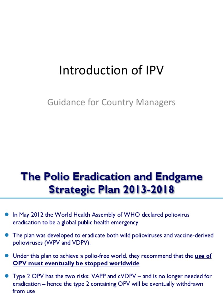 IPV Introduction and Administration Guide | PDF | Eradication Of ...
