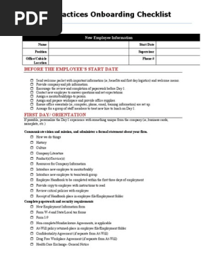 onboarding checklist