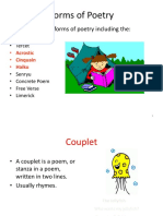 There Are Many Forms of Poetry Including The