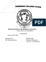 Programming For Problem Solving: Session 2019-2020 Submitted To: Submitted By: Mr. Pradeep Russiya Swardeep Chaurasiya