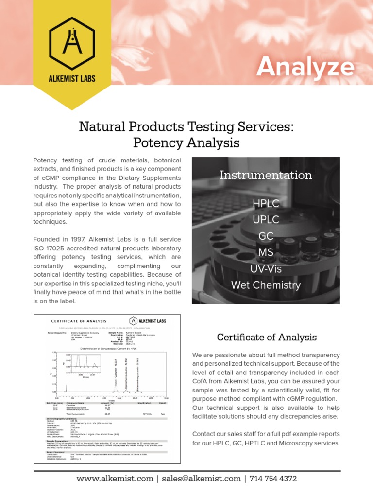 Analyze: Natural Products Testing Services: Potency Analysis | PDF ...