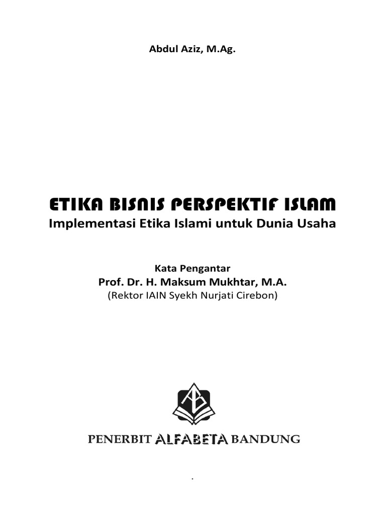 Etika Bisnis Perspektif Islam Pdf