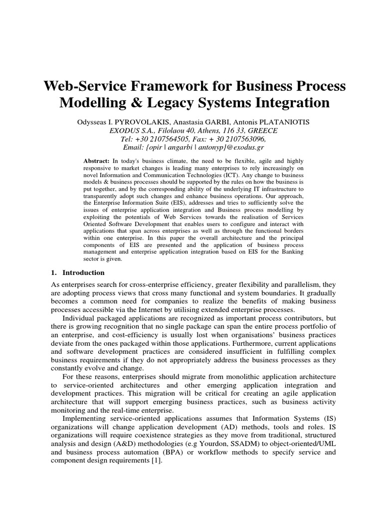 EIS for Business Process Integration | PDF | Enterprise Architecture ...