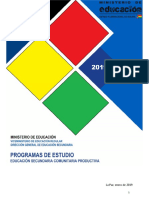 Programas de Estudio Secundaria 2019